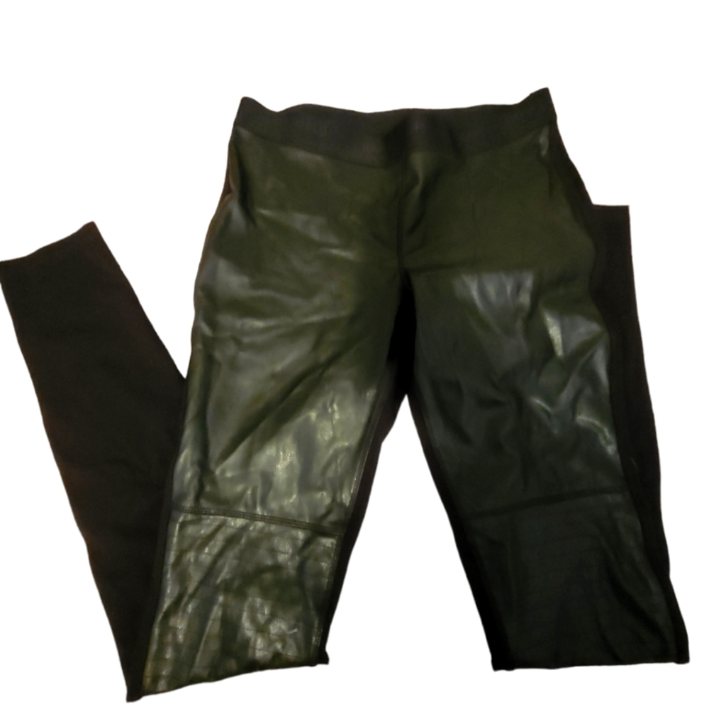 Black vegan leather leggings